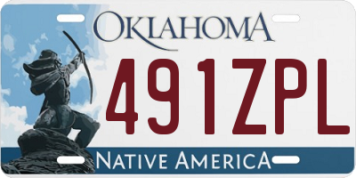 OK license plate 491ZPL