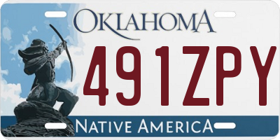 OK license plate 491ZPY
