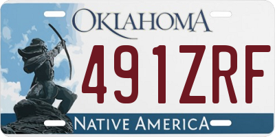 OK license plate 491ZRF