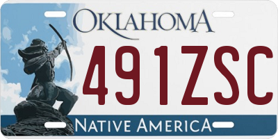 OK license plate 491ZSC
