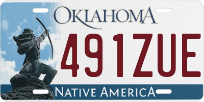 OK license plate 491ZUE