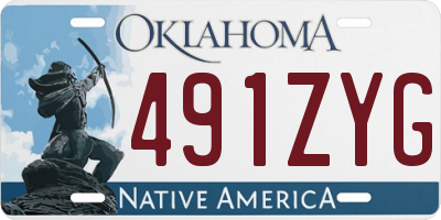 OK license plate 491ZYG