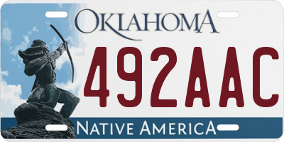 OK license plate 492AAC