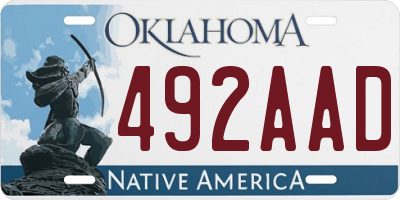 OK license plate 492AAD