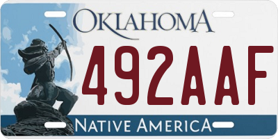 OK license plate 492AAF