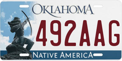 OK license plate 492AAG