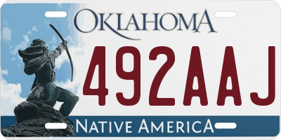 OK license plate 492AAJ