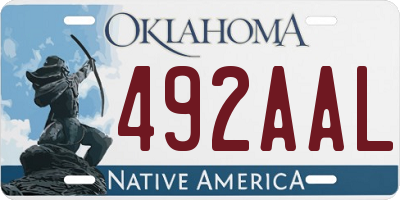 OK license plate 492AAL