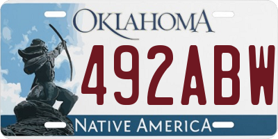 OK license plate 492ABW