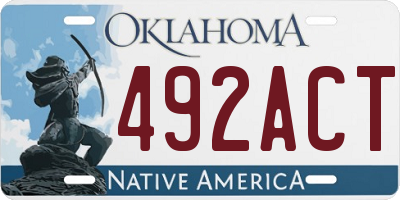 OK license plate 492ACT