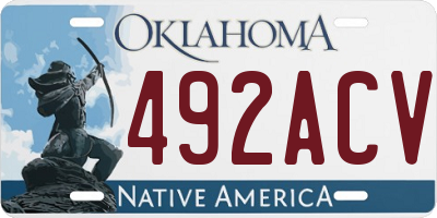 OK license plate 492ACV