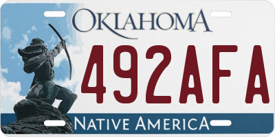 OK license plate 492AFA