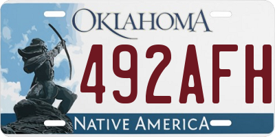 OK license plate 492AFH