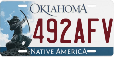 OK license plate 492AFV
