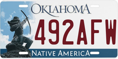 OK license plate 492AFW