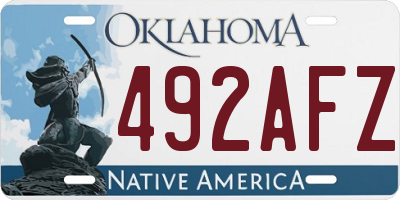 OK license plate 492AFZ