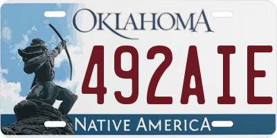 OK license plate 492AIE