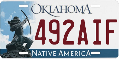 OK license plate 492AIF