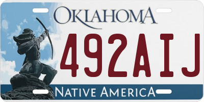 OK license plate 492AIJ