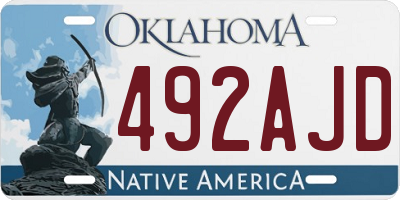 OK license plate 492AJD