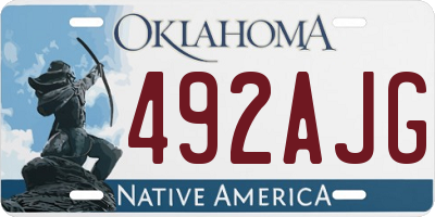 OK license plate 492AJG