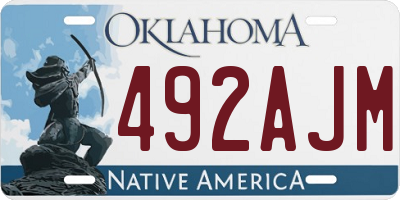 OK license plate 492AJM