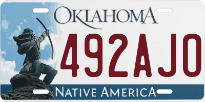 OK license plate 492AJO