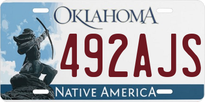 OK license plate 492AJS