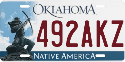 OK license plate 492AKZ