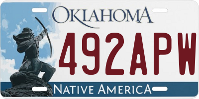OK license plate 492APW