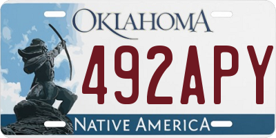 OK license plate 492APY