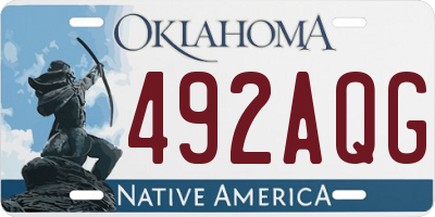 OK license plate 492AQG