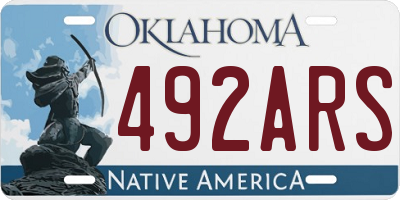 OK license plate 492ARS