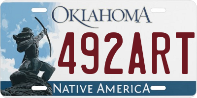 OK license plate 492ART
