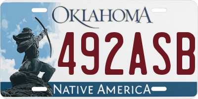 OK license plate 492ASB