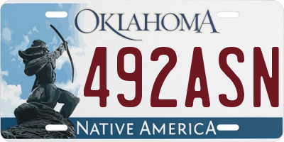 OK license plate 492ASN