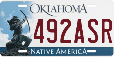 OK license plate 492ASR