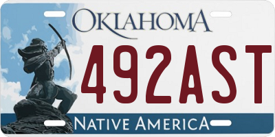 OK license plate 492AST