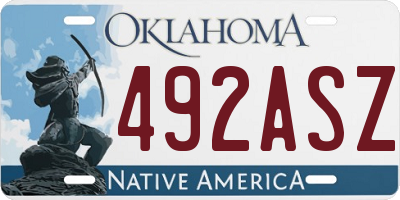 OK license plate 492ASZ