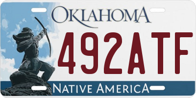 OK license plate 492ATF