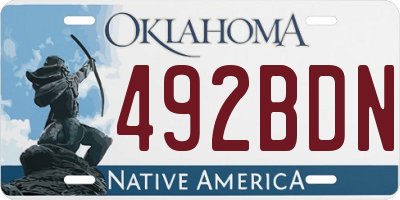 OK license plate 492BDN