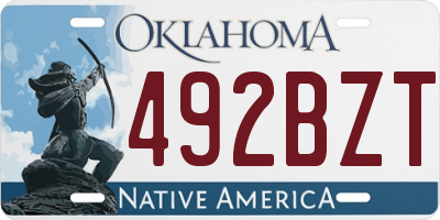 OK license plate 492BZT