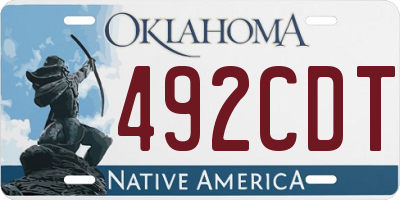 OK license plate 492CDT
