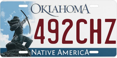 OK license plate 492CHZ
