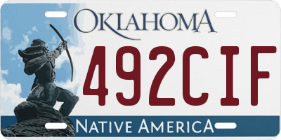 OK license plate 492CIF