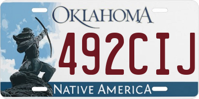 OK license plate 492CIJ