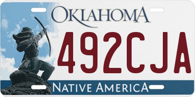 OK license plate 492CJA