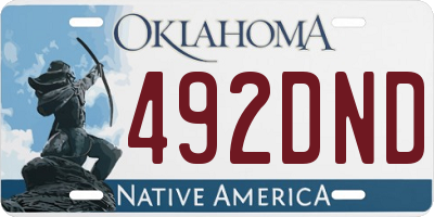 OK license plate 492DND