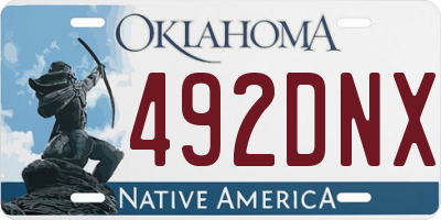 OK license plate 492DNX