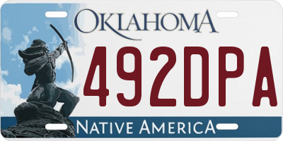 OK license plate 492DPA